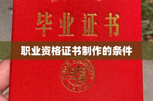 白朗职业资格证书制作的条件