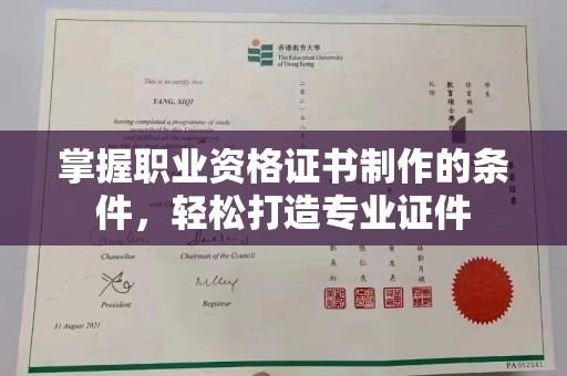 白朗掌握职业资格证书制作的条件，轻松打造专业证件